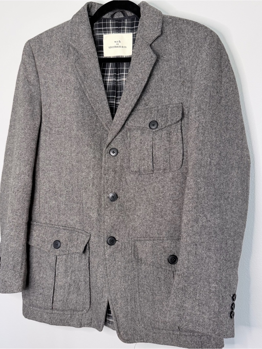 Levi's Gray Wool-Blend Pea Coat